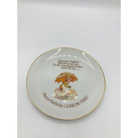 Vintage Lasting Memories Holly Hobbie Happy Birthday Grandmother porcelain plate - Picture 4 of 4